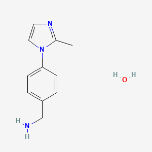 molecular formula C11H15N3O B3088654 [4-(2-Methyl-1H-imidazol-1-yl)benzyl]amine hydrate CAS No. 1185565-15-4