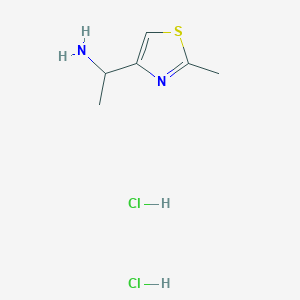 molecular formula C6H12Cl2N2S B3088670 1-(2-Methyl-1,3-thiazol-4-yl)ethanamine dihydrochloride CAS No. 1185677-19-3