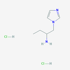 molecular formula C7H15Cl2N3 B3088689 [1-(1H-Imidazol-1-ylmethyl)propyl]amine dihydrochloride CAS No. 1185705-81-0