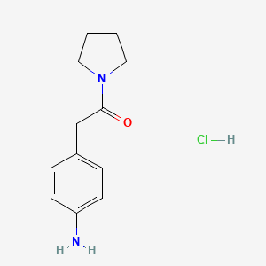 molecular formula C12H17ClN2O B3088693 [4-(2-Oxo-2-pyrrolidin-1-ylethyl)phenyl]amine hydrochloride CAS No. 1185706-92-6
