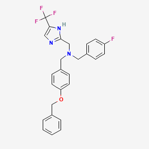 {[4-(benzyloxy)phenyl]methyl}[(4-fluorophenyl)methyl]{[4-(trifluoromethyl)-1H-imidazol-2-yl]methyl}amine