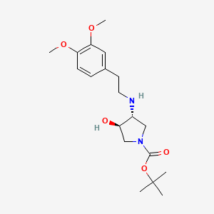 molecular formula C19H30N2O5 B3088751 叔丁基 (3R,4R)-3-{[2-(3,4-二甲氧基苯基)-乙基]氨基}-4-羟基吡咯烷-1-羧酸酯 CAS No. 1186646-09-2