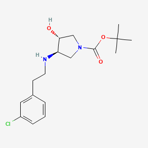 molecular formula C17H25ClN2O3 B3088759 叔丁基(3R,4R)-3-{[2-(3-氯苯基)乙基]-氨基}-4-羟基吡咯烷-1-羧酸酯 CAS No. 1186647-47-1