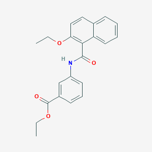 molecular formula C22H21NO4 B308876 Ethyl 3-[(2-ethoxy-1-naphthoyl)amino]benzoate 