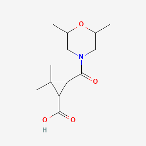 molecular formula C13H21NO4 B3088762 3-[(2,6-Dimethylmorpholin-4-yl)carbonyl]-2,2-dimethylcyclopropanecarboxylic acid CAS No. 1186647-51-7