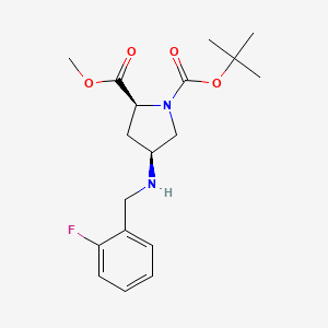 molecular formula C18H25FN2O4 B3088781 1-叔丁基 2-甲基 (2S,4S)-4-[(2-氟苄基)-氨基]吡咯烷-1,2-二羧酸酯 CAS No. 1186652-57-2