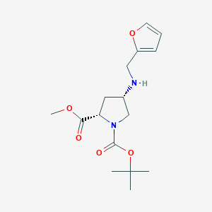 molecular formula C16H24N2O5 B3088786 1-Tert-butyl 2-methyl (2S,4S)-4-[(2-furylmethyl)-amino]pyrrolidine-1,2-dicarboxylate CAS No. 1186652-91-4