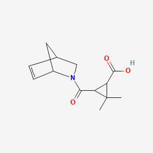 molecular formula C13H17NO3 B3088792 3-(2-Azabicyclo[2.2.1]hept-5-en-2-ylcarbonyl)-2,2-dimethylcyclopropanecarboxylic acid CAS No. 1186654-26-1