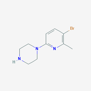 molecular formula C10H14BrN3 B3088858 1-(5-Bromo-6-methylpyridin-2-yl)piperazine CAS No. 1187395-71-6