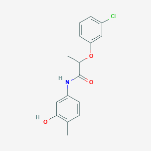 molecular formula C16H16ClNO3 B308886 2-(3-chlorophenoxy)-N-(3-hydroxy-4-methylphenyl)propanamide 