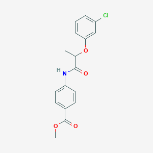 molecular formula C17H16ClNO4 B308888 Methyl 4-{[2-(3-chlorophenoxy)propanoyl]amino}benzoate 
