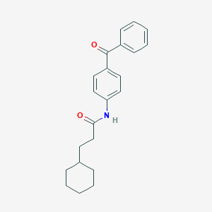 molecular formula C22H25NO2 B308889 N-(4-benzoylphenyl)-3-cyclohexylpropanamide 