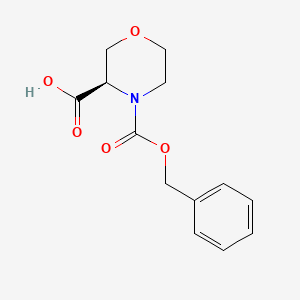 molecular formula C13H15NO5 B3088899 4-Cbz-3(R)-吗啉甲酸 CAS No. 1187928-95-5