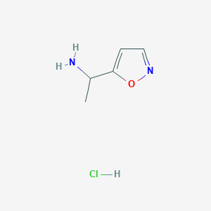 molecular formula C5H9ClN2O B3088919 1-Isoxazol-5-YL-ethylamine hydrochloride CAS No. 1187930-08-0