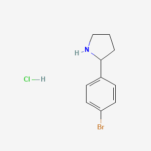 molecular formula C10H13BrClN B3088938 2-(4-Bromophenyl)pyrrolidine hydrochloride CAS No. 1187930-57-9