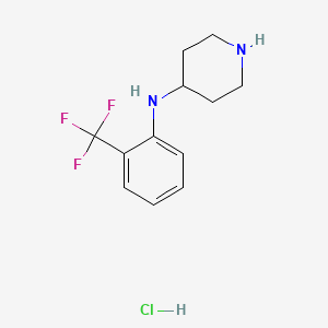 molecular formula C12H16ClF3N2 B3089030 N-[2-(Trifluoromethyl)phenyl]piperidin-4-amine;hydrochloride CAS No. 1188374-13-1