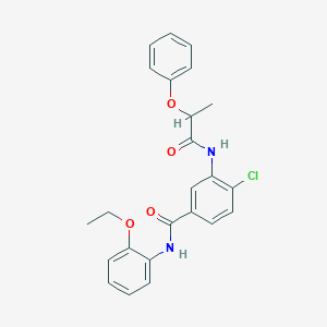 molecular formula C24H23ClN2O4 B308904 4-chloro-N-(2-ethoxyphenyl)-3-[(2-phenoxypropanoyl)amino]benzamide 