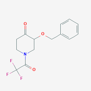 molecular formula C14H14F3NO3 B3089061 3-(苄氧基)-1-(2,2,2-三氟乙酰)哌啶-4-酮 CAS No. 1189113-59-4