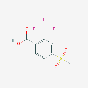 molecular formula C9H7F3O4S B3089083 4-Methanesulfonyl-2-(trifluoromethyl)benzoic acid CAS No. 118939-17-6