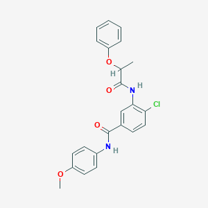 molecular formula C23H21ClN2O4 B308909 4-chloro-N-(4-methoxyphenyl)-3-[(2-phenoxypropanoyl)amino]benzamide 