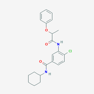 molecular formula C22H25ClN2O3 B308910 4-chloro-N-cyclohexyl-3-(2-phenoxypropanoylamino)benzamide 