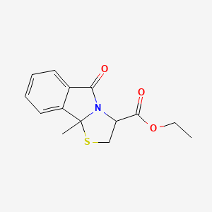 molecular formula C14H15NO3S B3089101 Ethyl 9b-methyl-5-oxo-2,3,5,9b-tetrahydro[1,3]thiazolo[2,3-a]isoindole-3-carboxylate CAS No. 1189773-98-5