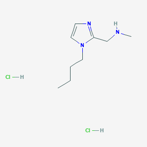 molecular formula C9H19Cl2N3 B3089118 [(1-butyl-1H-imidazol-2-yl)methyl]methylamine dihydrochloride CAS No. 1189898-55-2