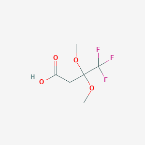 molecular formula C6H9F3O4 B3089125 3,3-Dimethoxy-4,4,4-trifluorobutyric acid CAS No. 118993-06-9