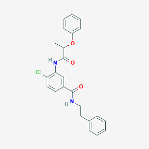 molecular formula C24H23ClN2O3 B308913 4-chloro-3-[(2-phenoxypropanoyl)amino]-N-(2-phenylethyl)benzamide 