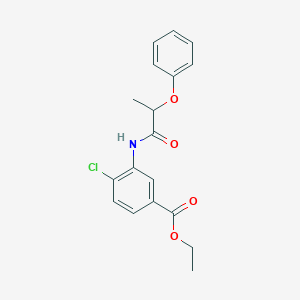 molecular formula C18H18ClNO4 B308914 Ethyl 4-chloro-3-[(2-phenoxypropanoyl)amino]benzoate 