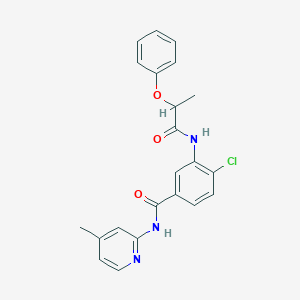 molecular formula C22H20ClN3O3 B308916 4-chloro-N-(4-methyl-2-pyridinyl)-3-[(2-phenoxypropanoyl)amino]benzamide 