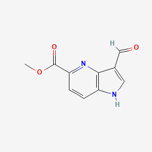 molecular formula C10H8N2O3 B3089167 methyl 3-formyl-1H-pyrrolo[3,2-b]pyridine-5-carboxylate CAS No. 1190311-00-2
