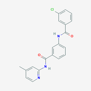 molecular formula C20H16ClN3O2 B308917 3-[(3-chlorobenzoyl)amino]-N-(4-methyl-2-pyridinyl)benzamide 