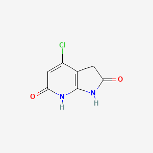 molecular formula C7H5ClN2O2 B3089193 4-chloro-3,7-dihydro-1H-pyrrolo[2,3-b]pyridine-2,6-dione CAS No. 1190313-44-0