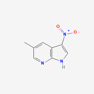molecular formula C8H7N3O2 B3089210 5-methyl-3-nitro-1H-pyrrolo[2,3-b]pyridine CAS No. 1190321-24-4