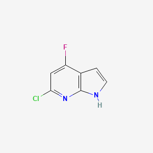 molecular formula C7H4ClFN2 B3089215 6-chloro-4-fluoro-1H-pyrrolo[2,3-b]pyridine CAS No. 1190321-92-6
