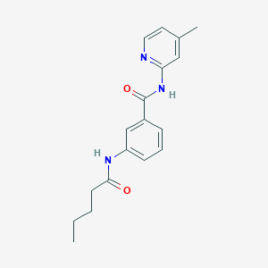molecular formula C18H21N3O2 B308926 N-(4-methyl-2-pyridinyl)-3-(pentanoylamino)benzamide 