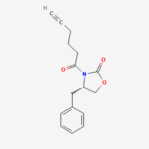 molecular formula C16H17NO3 B3089261 (4S)-4-benzyl-3-hex-5-ynoyl-1,3-oxazolidin-2-one CAS No. 1190614-95-9