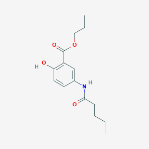 molecular formula C15H21NO4 B308928 Propyl 2-hydroxy-5-(pentanoylamino)benzoate 