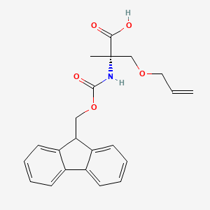molecular formula C22H23NO5 B3089295 (S)-2-((((9H-Fluoren-9-yl)methoxy)carbonyl)amino)-3-(allyloxy)-2-methylpropanoic acid CAS No. 1191429-04-5