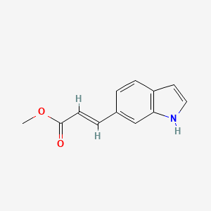 molecular formula C12H11NO2 B3089313 3-(1H-Indol-6-yl)-acrylic acid methyl ester CAS No. 119160-35-9