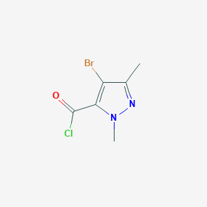 molecular formula C6H6BrClN2O B3089324 4-bromo-1,3-dimethyl-1H-pyrazole-5-carbonyl chloride CAS No. 119169-62-9