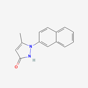 molecular formula C14H12N2O B3089356 5-methyl-1-(naphthalen-2-yl)-1H-pyrazol-3(2H)-one CAS No. 1192140-15-0