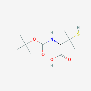 molecular formula C10H19NO4S B3089367 (S)-2-((tert-Butoxycarbonyl)amino)-3-mercapto-3-methylbutanoic acid CAS No. 119222-62-7