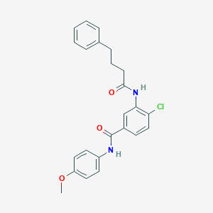 molecular formula C24H23ClN2O3 B308938 4-chloro-N-(4-methoxyphenyl)-3-[(4-phenylbutanoyl)amino]benzamide 