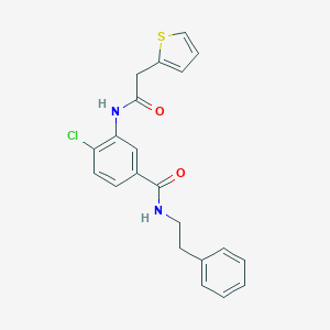 molecular formula C21H19ClN2O2S B308940 4-chloro-N-(2-phenylethyl)-3-[(2-thiophen-2-ylacetyl)amino]benzamide 