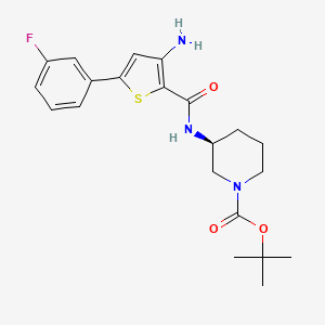 molecular formula C21H26FN3O3S B3089415 (S)-叔丁基 3-(3-氨基-5-(3-氟苯基)噻吩-2-甲酰胺)哌啶-1-甲酸酯 CAS No. 1192875-04-9