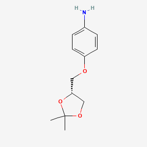 molecular formula C12H17NO3 B3089422 (r)-4-((2,2-Dimethyl-1,3-dioxolan-4-yl)methoxy)aniline CAS No. 1193104-57-2