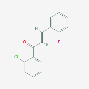 molecular formula C15H10ClFO B3089432 (2E)-1-(2-Chlorophenyl)-3-(2-fluorophenyl)prop-2-en-1-one CAS No. 1193328-07-2