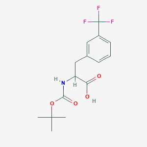molecular formula C15H18F3NO4 B3089452 2-tert-Butoxycarbonylamino-3-(3-trifluoromethyl-phenyl)-propionic acid CAS No. 119349-14-3